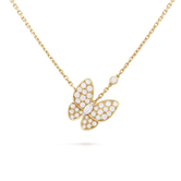 18K Two Butterfly Necklace