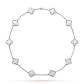 18K Vintage Alhambra Pearl 10 Motifs Necklace