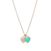 18K Return to Mini Double Heart Necklace