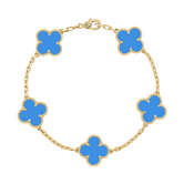 18K Vintage Alhambra Five Motifs Agate Bracelet
