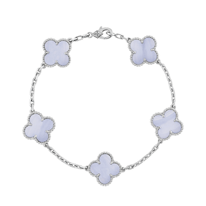 18K Vintage Alhambra Five Motifs Chalcedony Bracelet