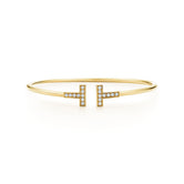 18K T Diamond Wire Bracelet